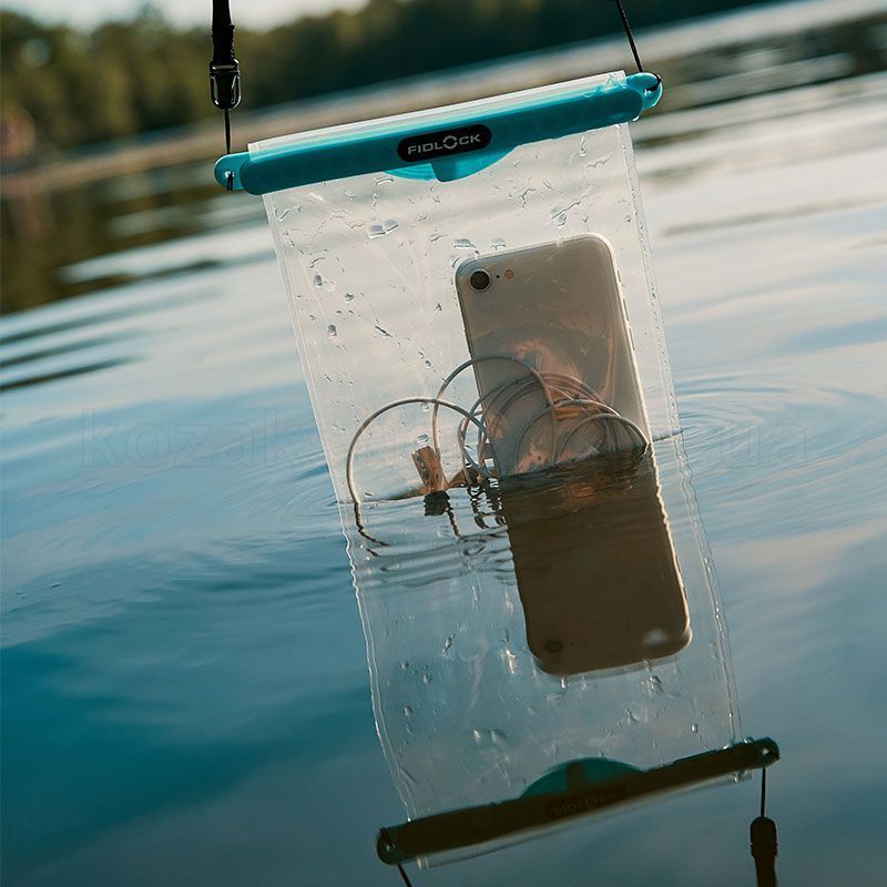 Гермочехол для смартфона FIDLOCK dry bag maxi (M - 150x192 мм) [transparent blue]