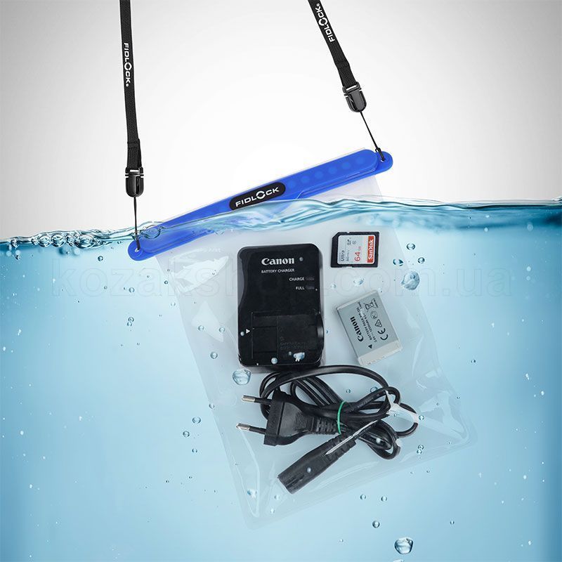 Гермочехол для смартфона FIDLOCK dry bag maxi (M - 150x192 мм) [transparent blue]