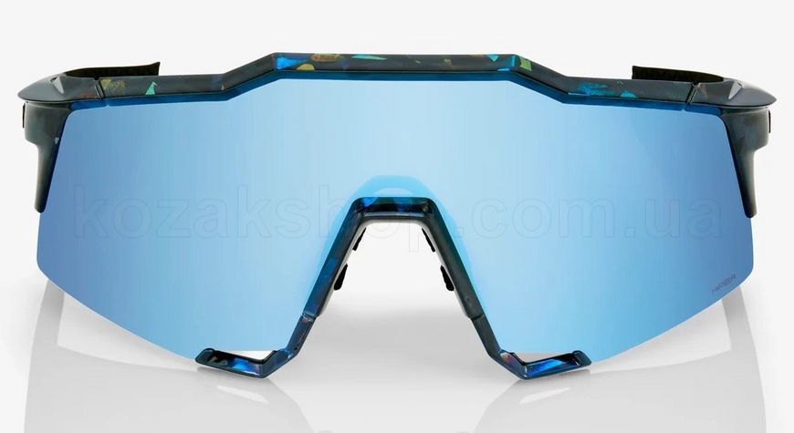 Очки Ride 100% SPEEDCRAFT - Black Holographic - HiPER Blue Multilayer Mirror Lens, Mirror Lens