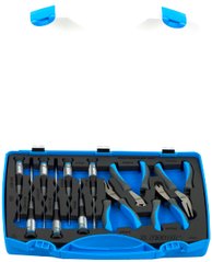 Набор инструментов для электроники Unior Tools (плоскогубцы и отвёртки) в пластиковом кейсе Set of electronic pliers and screwdrivers in plastic box