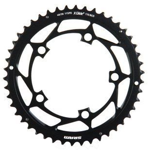 Зірка SRAM Chain Ring Road X-Glide R 46T Yaw 11 Speed S2 Hidden Bolt/Non/Hidden Bolt 110 BCD Alum 5mm Blast Black BB30 or GXP (46/36)