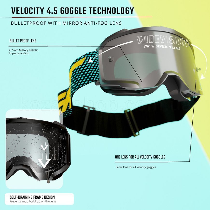 Маска LEATT Velocity 4.5 Goggle [White], Mirror Silver Lens