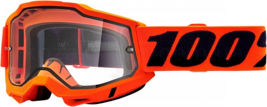 Маска 100% ACCURI 2 Enduro Goggle Neon Orange - Clear Dual Lens, Dual Lens
