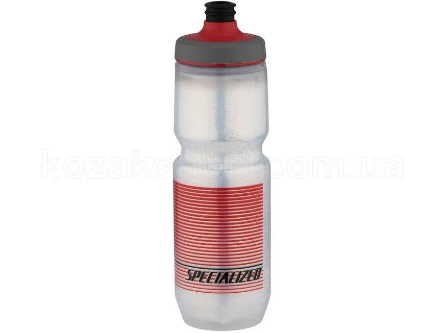 Фляга Specialized Purist Insulated Watergate Bottle [TRANS/BLK/RED STRAIGHT AWAY], 680 мл (44119-2324)