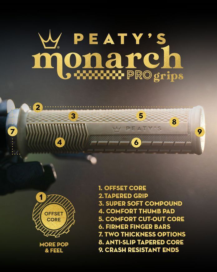 Грипсы Peaty's Monarch Pro Grip, Knurl Race Controll, Thick 32>34mm, Black