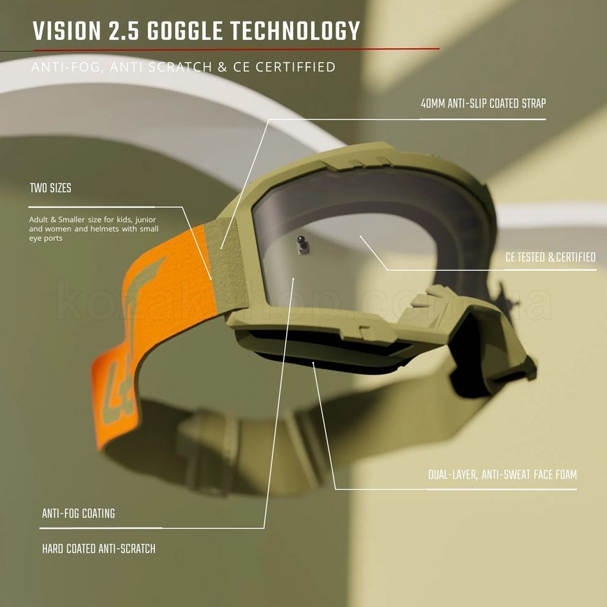 Маска LEATT Vizion 2.5 Goggle [Royal], Clear Lens