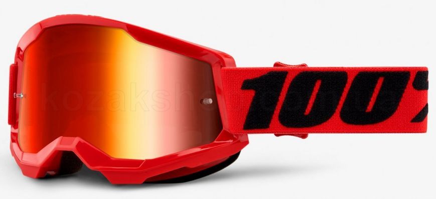 Маска 100% STRATA II Goggle Red - Mirror Red Lens, Mirror Lens