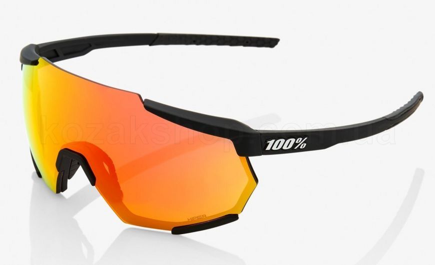 Велосипедні окуляри Ride 100% RACETRAP - Soft Tact Black - HiPER Red Multilayer Mirror Lens, Mirror Lens