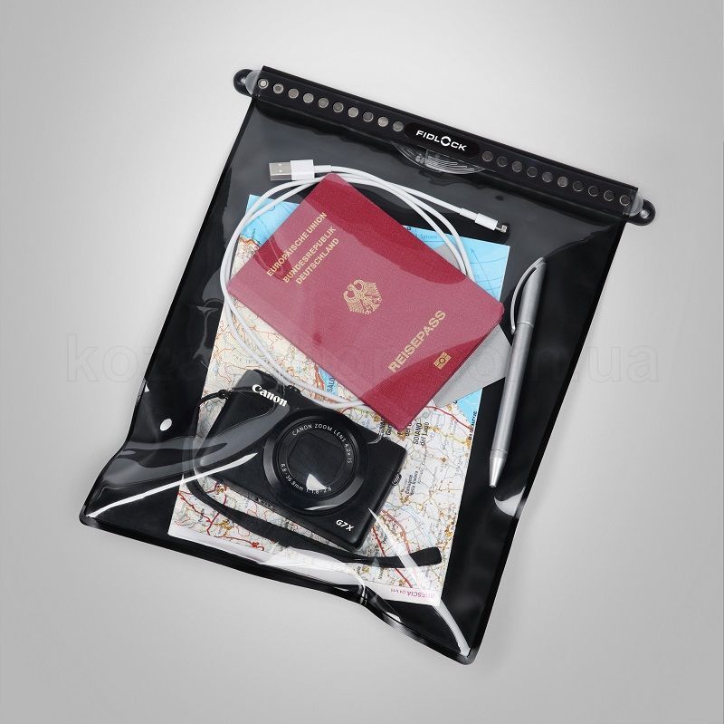 Гермочехол для смартфона FIDLOCK dry bag mega (XL - 224x277 мм) [transparent black]