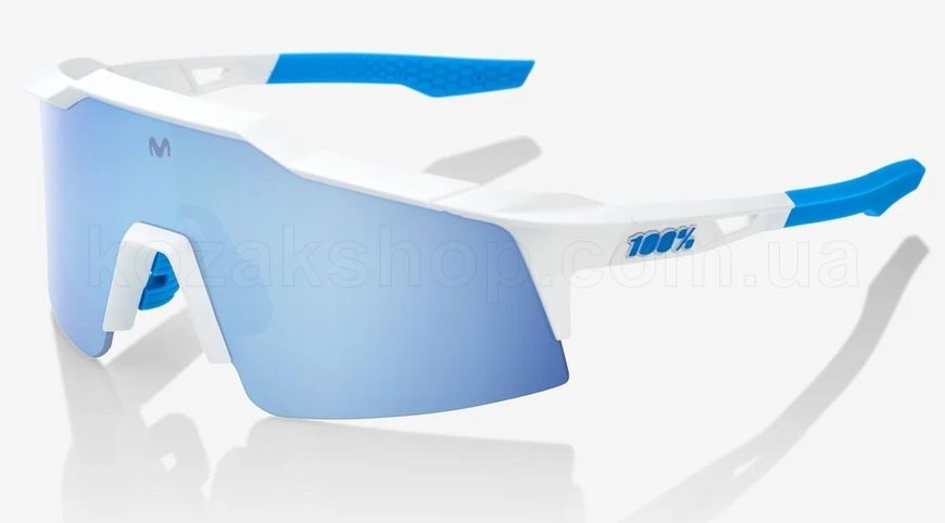 Очки Ride 100% SPEEDCRAFT SL - Movistar Team White - HiPER Blue Multilayer Mirror Lens, Mirror Lens