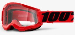 Детская маска 100% STRATA II Youth Goggle Red - Clear Lens, Clear Lens