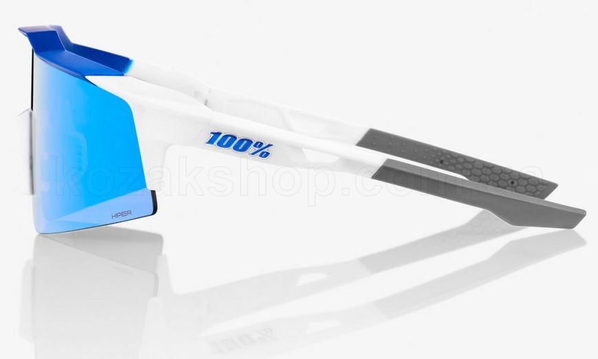 Велосипедні окуляри Ride 100% SpeedCraft SL - Matte White - HiPER Blue Multilayer Mirror, Mirror Lens