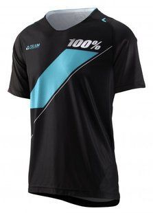 Вело джерси Ride 100% Celium Jersey [Black/Cyan], M