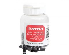 Концевик рубашки SRAM Shift Ferrule 4mm Super-Short Nose Black 100-count Jar