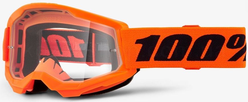 Детская маска Ride 100% STRATA 2 Youth Goggle Neon Orange - Clear Lens, Clear Lens