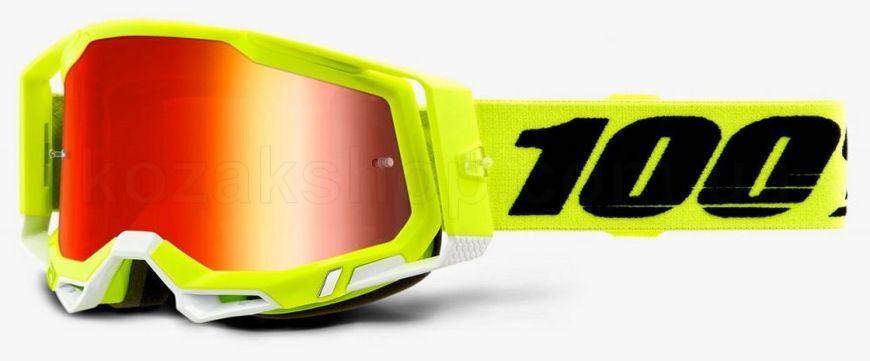 Маска 100% RACECRAFT 2 Goggle Yellow - Mirror Red Lens