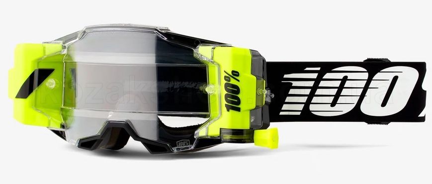 Маска 100% ARMEGA FORECAST Goggle Black - Clear Lens, Roll-Off