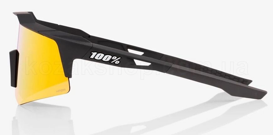Очки Ride 100% SPEEDCRAFT XS - Soft Tact Black - HiPER Red Multilayer Mirror Lens, Mirror Lens