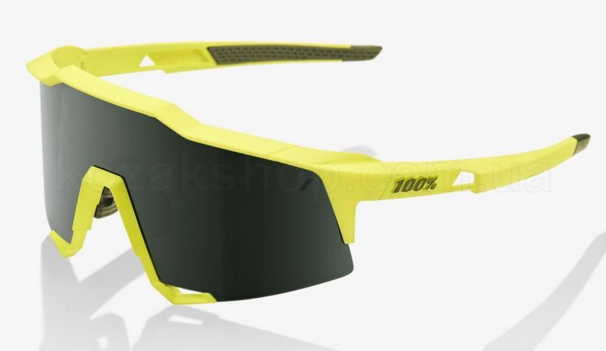 Велосипедные очки Ride 100% Speedcraft - Soft Tact Banana - Grey Green Lens, Colored Lens