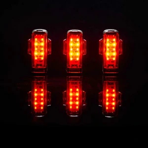 Three sets of strip drive rear pro lights highlighting extended battery capacity